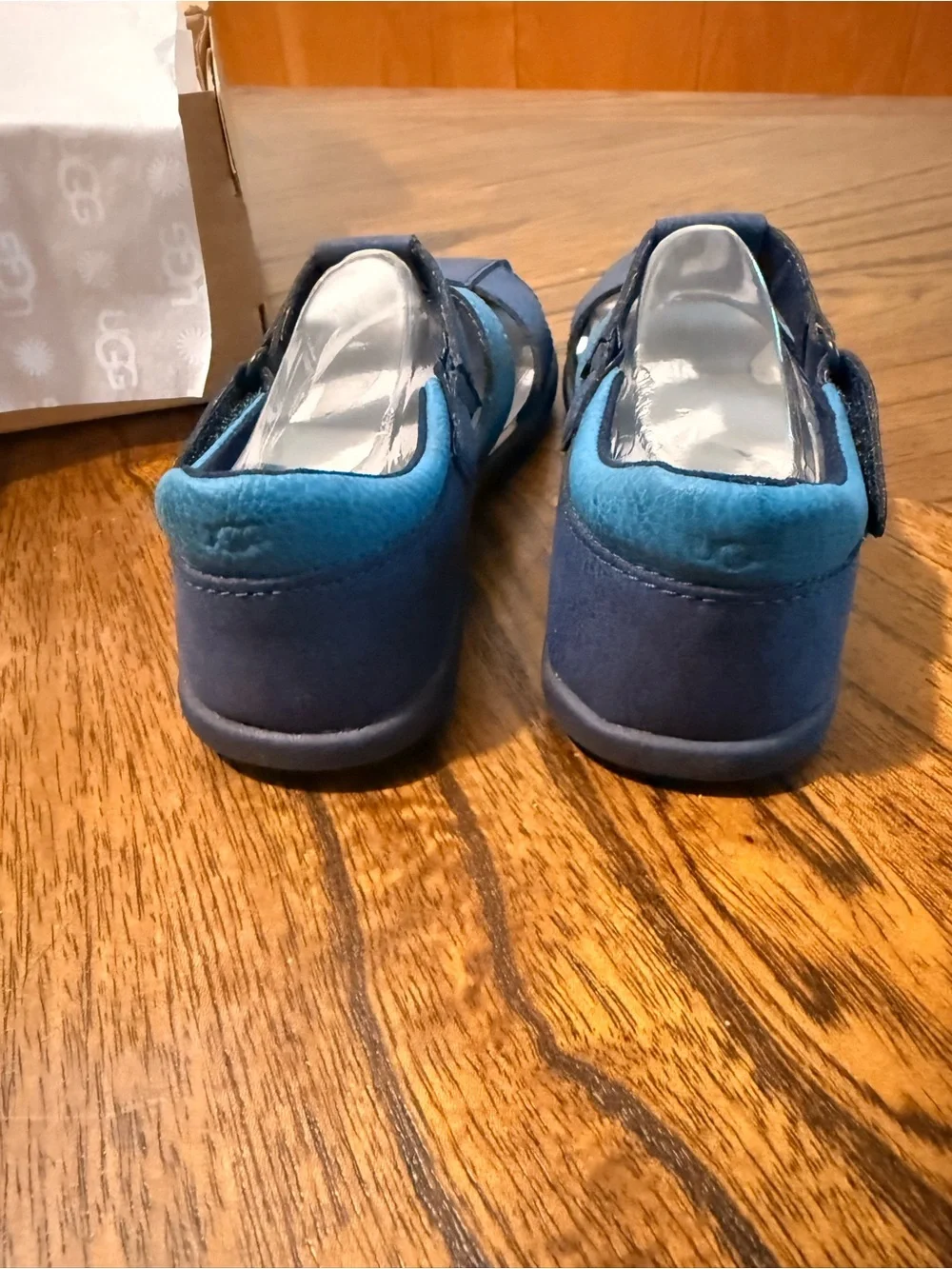 NWB Ugg T Kylo Kids Navy and Teal Sandals